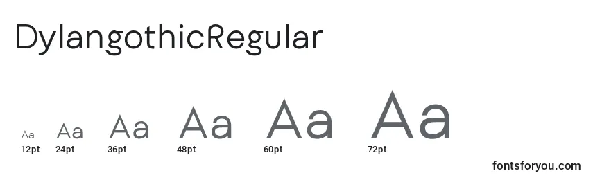 DylangothicRegular Font Sizes