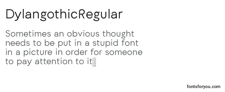 Review of the DylangothicRegular Font