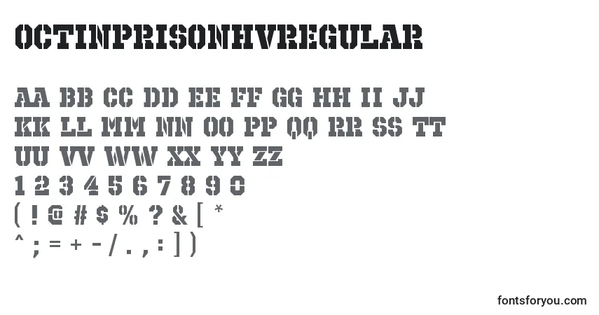 Schriftart OctinprisonhvRegular – Alphabet, Zahlen, spezielle Symbole