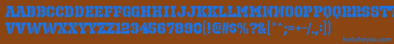 OctinprisonhvRegular Font – Blue Fonts on Brown Background