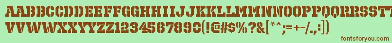 Шрифт OctinprisonhvRegular – коричневые шрифты на зелёном фоне