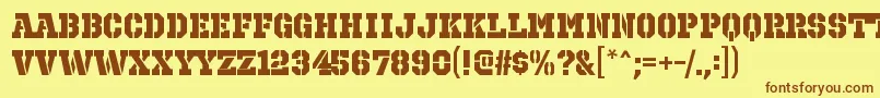 OctinprisonhvRegular Font – Brown Fonts on Yellow Background