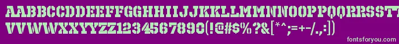 OctinprisonhvRegular Font – Green Fonts on Purple Background