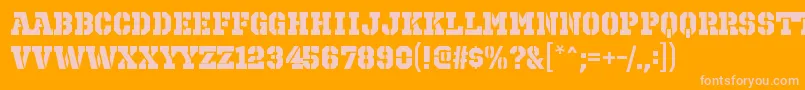 OctinprisonhvRegular Font – Pink Fonts on Orange Background