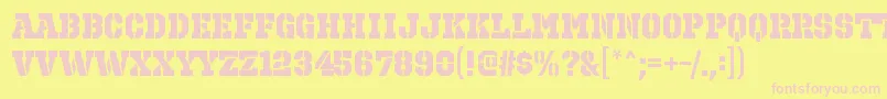 OctinprisonhvRegular Font – Pink Fonts on Yellow Background