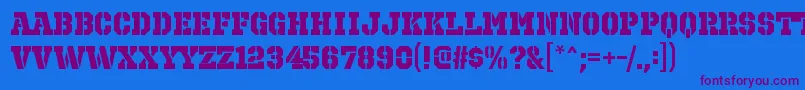 OctinprisonhvRegular Font – Purple Fonts on Blue Background