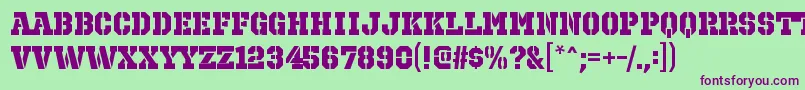OctinprisonhvRegular Font – Purple Fonts on Green Background