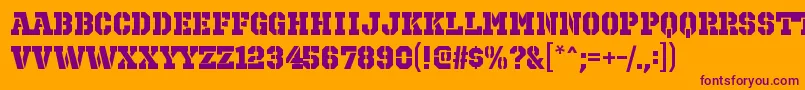 OctinprisonhvRegular Font – Purple Fonts on Orange Background