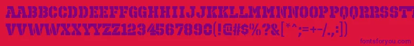 OctinprisonhvRegular Font – Purple Fonts on Red Background