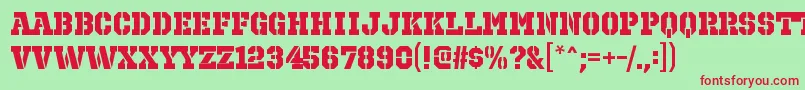 OctinprisonhvRegular Font – Red Fonts on Green Background