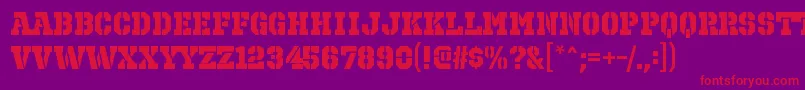 OctinprisonhvRegular Font – Red Fonts on Purple Background