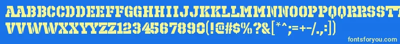 OctinprisonhvRegular Font – Yellow Fonts on Blue Background