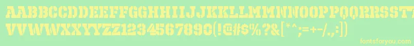 OctinprisonhvRegular Font – Yellow Fonts on Green Background