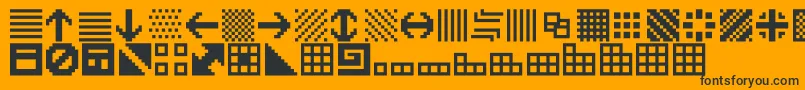 OpnBitfuul-Schriftart – Schwarze Schriften auf orangefarbenem Hintergrund