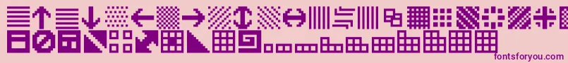 OpnBitfuul-fontti – violetit fontit vaaleanpunaisella taustalla