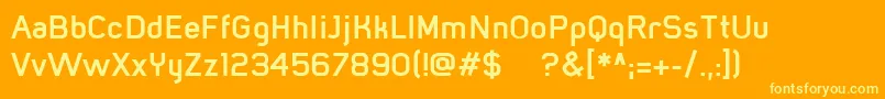 フォントMistergiaccoBold – オレンジの背景に黄色の文字