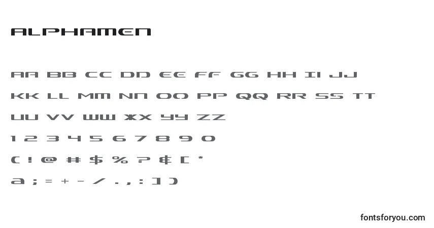 Шрифт Alphamen – алфавит, цифры, специальные символы