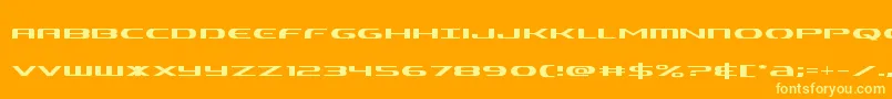 Alphamen Font – Yellow Fonts on Orange Background