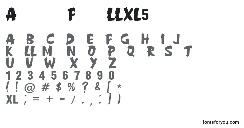 Czcionka AndersonFireballXl5 – alfabet, cyfry, specjalne znaki