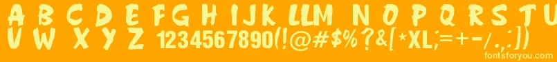 AndersonFireballXl5 Font – Yellow Fonts on Orange Background