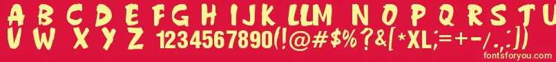 AndersonFireballXl5 Font – Yellow Fonts on Red Background