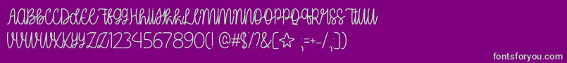 OhMyItsJulyOtf Font – Green Fonts on Purple Background