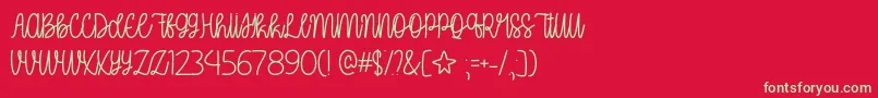 OhMyItsJulyOtf Font – Green Fonts on Red Background