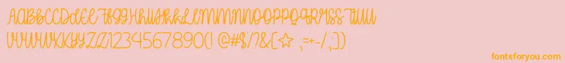 OhMyItsJulyOtf Font – Orange Fonts on Pink Background