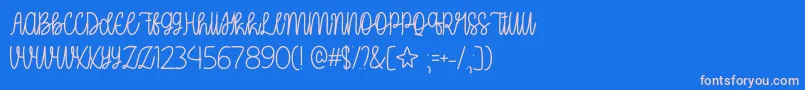 OhMyItsJulyOtf Font – Pink Fonts on Blue Background