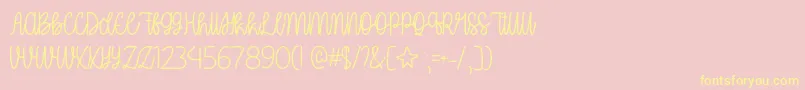 OhMyItsJulyOtf Font – Yellow Fonts on Pink Background