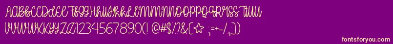 OhMyItsJulyOtf Font – Yellow Fonts on Purple Background