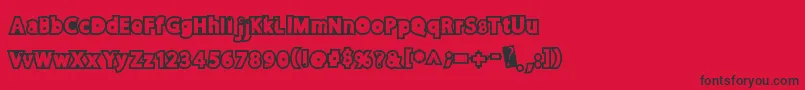 Discorush Font – Black Fonts on Red Background