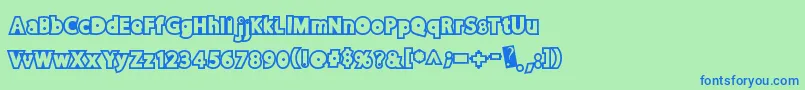 Discorush Font – Blue Fonts on Green Background