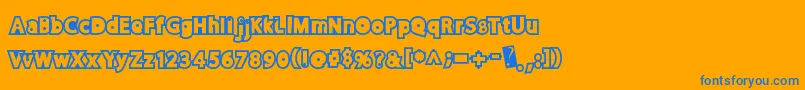 Discorush Font – Blue Fonts on Orange Background