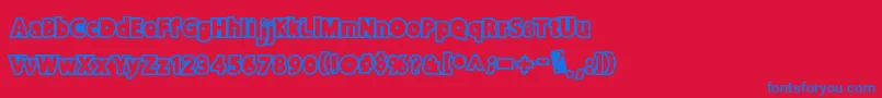 Discorush Font – Blue Fonts on Red Background