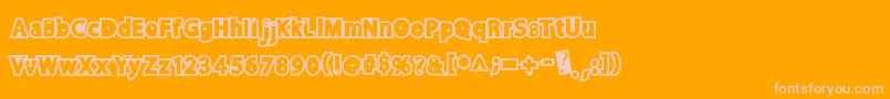 Discorush Font – Pink Fonts on Orange Background