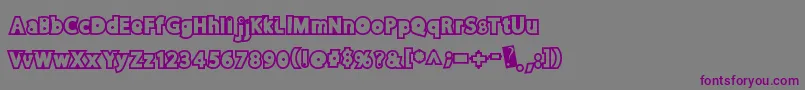 フォントDiscorush – 紫色のフォント、灰色の背景