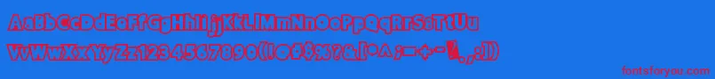 Discorush Font – Red Fonts on Blue Background