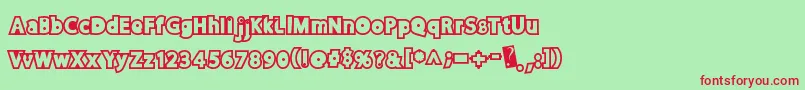 Discorush Font – Red Fonts on Green Background