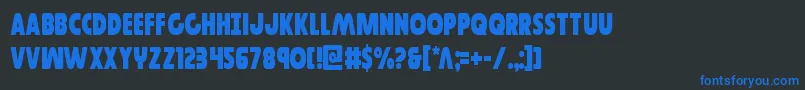フォントGovernorcond – 黒い背景に青い文字