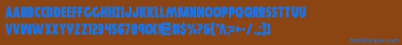 フォントGovernorcond – 茶色の背景に青い文字