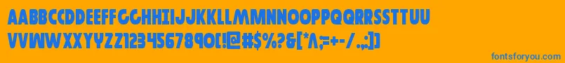 フォントGovernorcond – オレンジの背景に青い文字