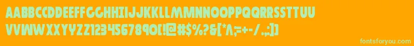 フォントGovernorcond – オレンジの背景に緑のフォント