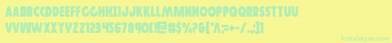 フォントGovernorcond – 黄色い背景に緑の文字