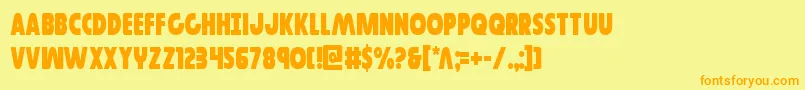 フォントGovernorcond – オレンジの文字が黄色の背景にあります。