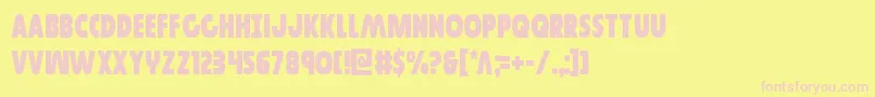 フォントGovernorcond – ピンクのフォント、黄色の背景