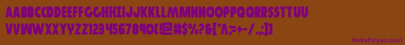 フォントGovernorcond – 紫色のフォント、茶色の背景