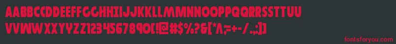 フォントGovernorcond – 黒い背景に赤い文字