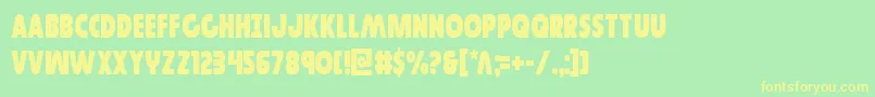 フォントGovernorcond – 黄色の文字が緑の背景にあります