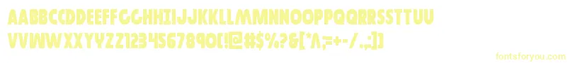 フォントGovernorcond – 白い背景に黄色の文字